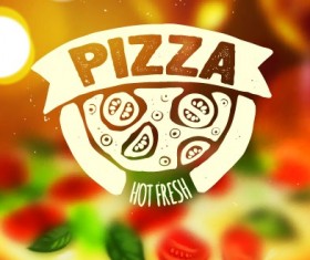 Blurred pizza background vector