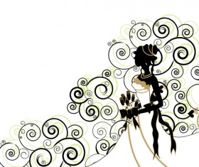 Bride with floral design vector