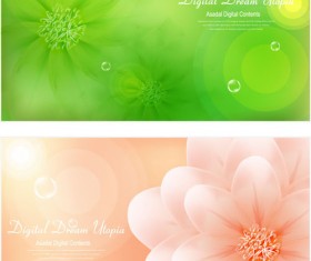 Brilliant flowers background material vector 01