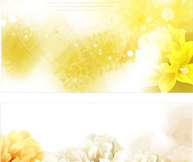 Brilliant flowers background material vector 03