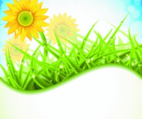 Brilliant spring natural vector background material 01