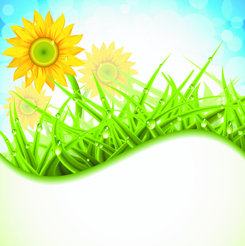 Brilliant spring natural vector background material 01