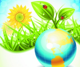 Brilliant spring natural vector background material 02