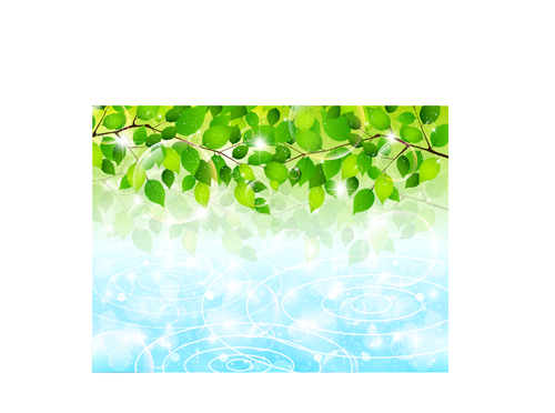 Bubble and tree leaves vector background 04