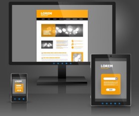 Business monitor design vector graphic