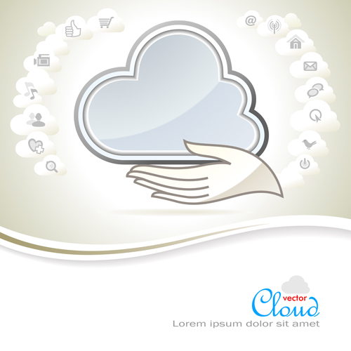 Business social template with cloud backgrounds 01