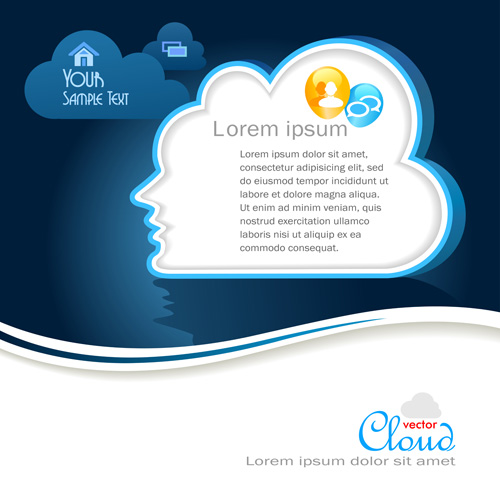Business social template with cloud backgrounds 02