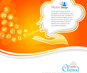 Business social template with cloud backgrounds 05