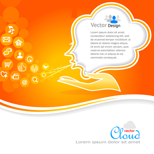 Business social template with cloud backgrounds 05