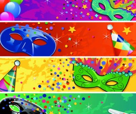 Carnival night mask banner vector