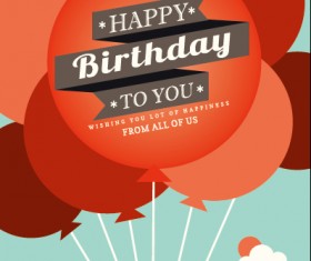 Cartoon balloons and birthday background vector