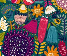 Cartoon spring tropical pattern background 02