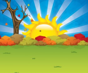 Cartoon summer sun vector background 06