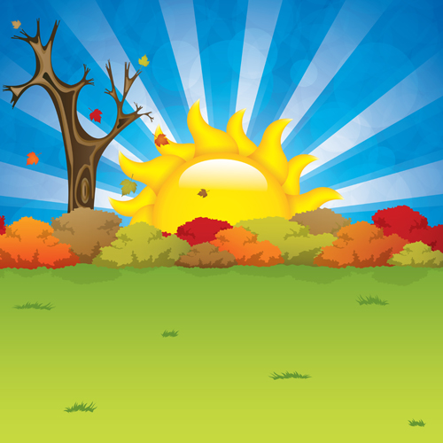 Cartoon summer sun vector background 06 free download