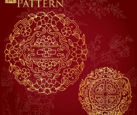 Chinese style floral pattern vector graphic 02