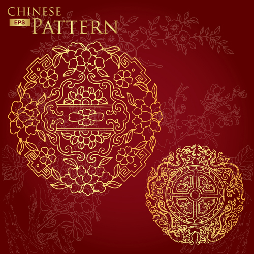 Download Chinese style floral pattern vector graphic 02 free download