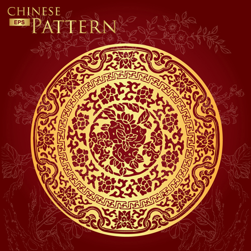 Chinese style floral pattern vector graphic 04