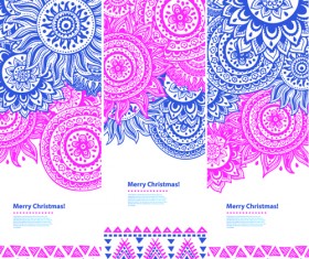 Christmas ethnic pattern banner vector 02