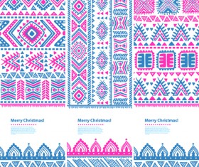 Christmas ethnic pattern banner vector 03