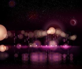 City night colored halation background vector graphics 02