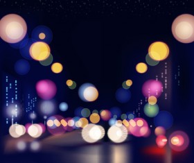 City night colored halation background vector graphics 05