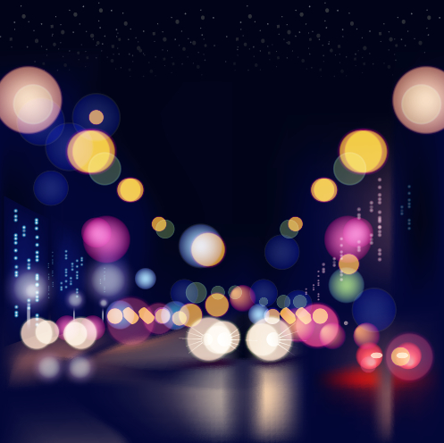 City night colored halation background vector graphics 05