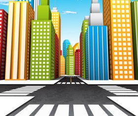 City skyscrapers design vector background set 01