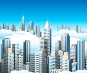City skyscrapers design vector background set 05
