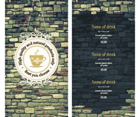 Coffee menu cover and list vector