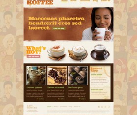 Coffee theme website template psd