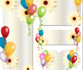 Colored balloon with flower card vector