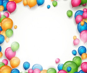 Colored balloon with white background