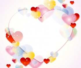 Colored dream heart design vector 01