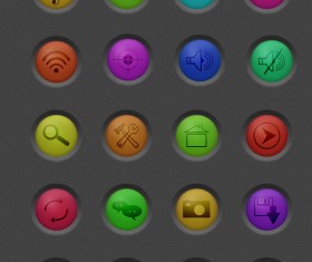 Colored embossment social icons