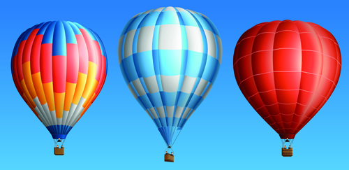 Creative colorful hot air balloons vector material 01