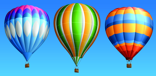 Creative colorful hot air balloons vector material 02