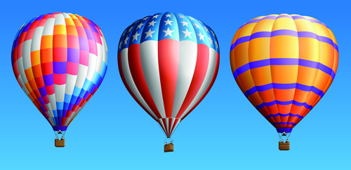 Creative colorful hot air balloons vector material 05