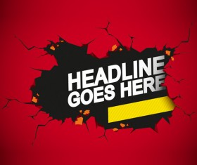 Cracked red walls background vector