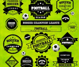 Creative football labels design vector graphics 02