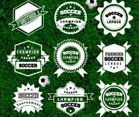 Creative football labels design vector graphics 03
