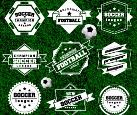 Creative football labels design vector graphics 04