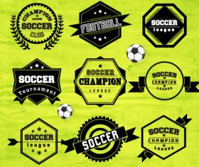 Creative football labels design vector graphics 05