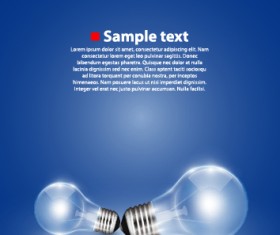 Creative light bulb and blue background vector graphics 02