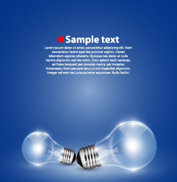 Creative light bulb and blue background vector graphics 02