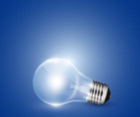 Creative light bulb and blue background vector graphics 03