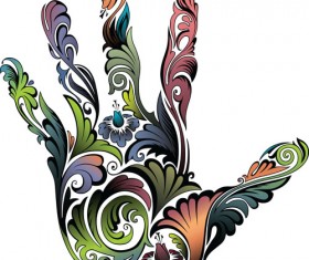 Creative palm design vector material 06