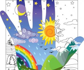 Creative palm design vector material 08