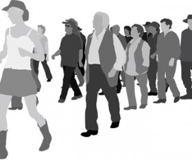 Creative people silhouettes design vector set 02