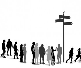 Creative people silhouettes design vector set 03