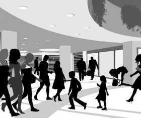 Creative people silhouettes design vector set 04
